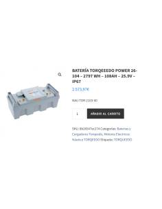 Torqeedo batterie POWER 26-104 - 2797 WH - 108AH - 25.9V... 2