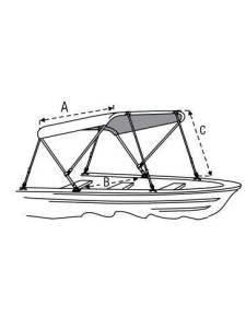 Toldo bimini zeus manga 1900mm largo 2400mm alto 1350mm