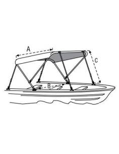 Bimini top 'basic' 195x140x109cm. white 2