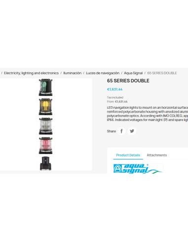 Aqua signal Led serie 65 verde Estribord...