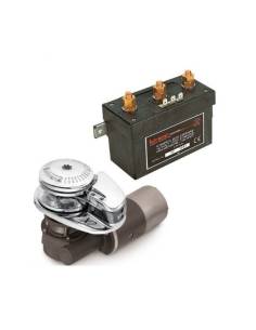 Molinete lofran's x2 bronce cromado 1000w/12v cadena 8m