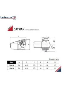 Verricello salpa ancora LOFRAN'S CAYMAN 1000W/12V ISO/ 10mm 2