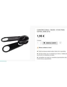Cursor metalico doble para espiral, negro