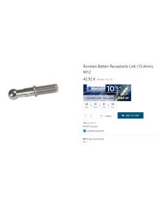 Ronstan Batten Receptacle Link (15.4mm), M12