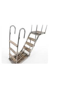 Escala real inox-teca 3 peldaños  2 plataformas