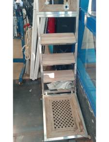 Escala real inox-teca 3 peldaños  2 plataformas