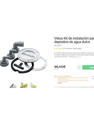 Vetus Kit de instalación para depósitos de agua...