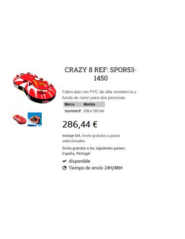 Sportsstuff deslizador doble Crazy 8