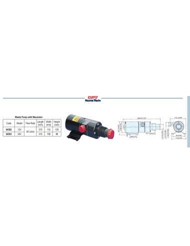 Bomba maceradora 700 gph  12v/12a waste pump