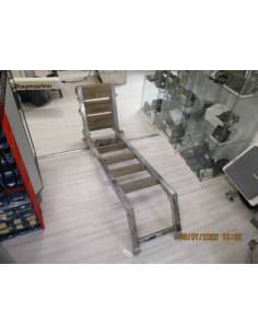 Escalera inox 5 pelda�os c/ plataforma plegable