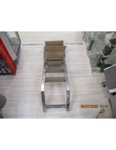 Escalera inox 5 pelda�os c/ plataforma plegable