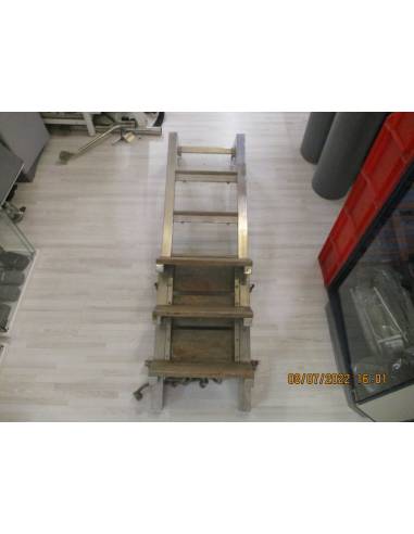 Escalera inox 5 pelda�os c/ plataforma plegable