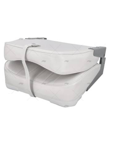 Silla 400X510mm  abatible semipiel blanca